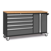 Newage Products Bold Series 62" Project Centre with Bamboo Top, Gray 53824